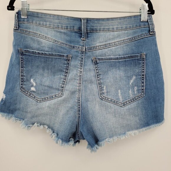 Peace Love Eco by Rewash Super High Wedge Vintage Reunion Jean Short - Picture 2 of 9